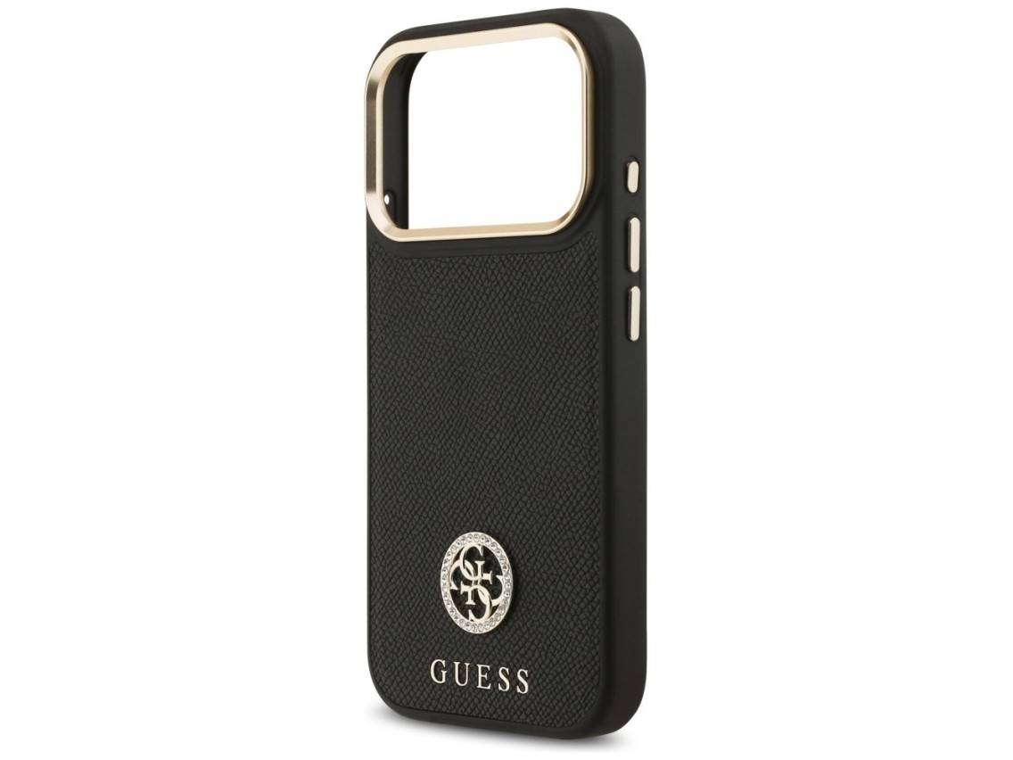 Guess Grained Strass Logo MagSafe case for iPhone 17 Pro - black
