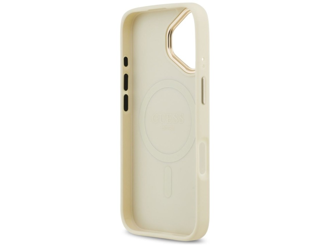 Guess Grained Strass Logo MagSafe case for iPhone 17 - beige