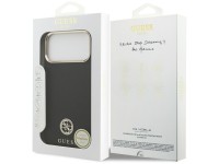 Funda Guess Grained Strass Logo MagSafe para iPhone 17 Pro Max - negra