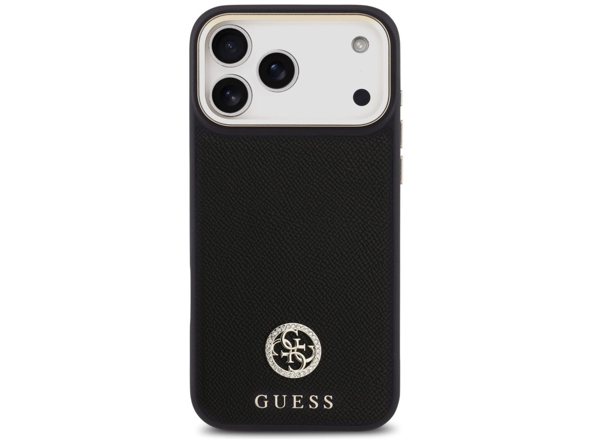 Funda Guess Grained Strass Logo MagSafe para iPhone 17 Pro Max - negra