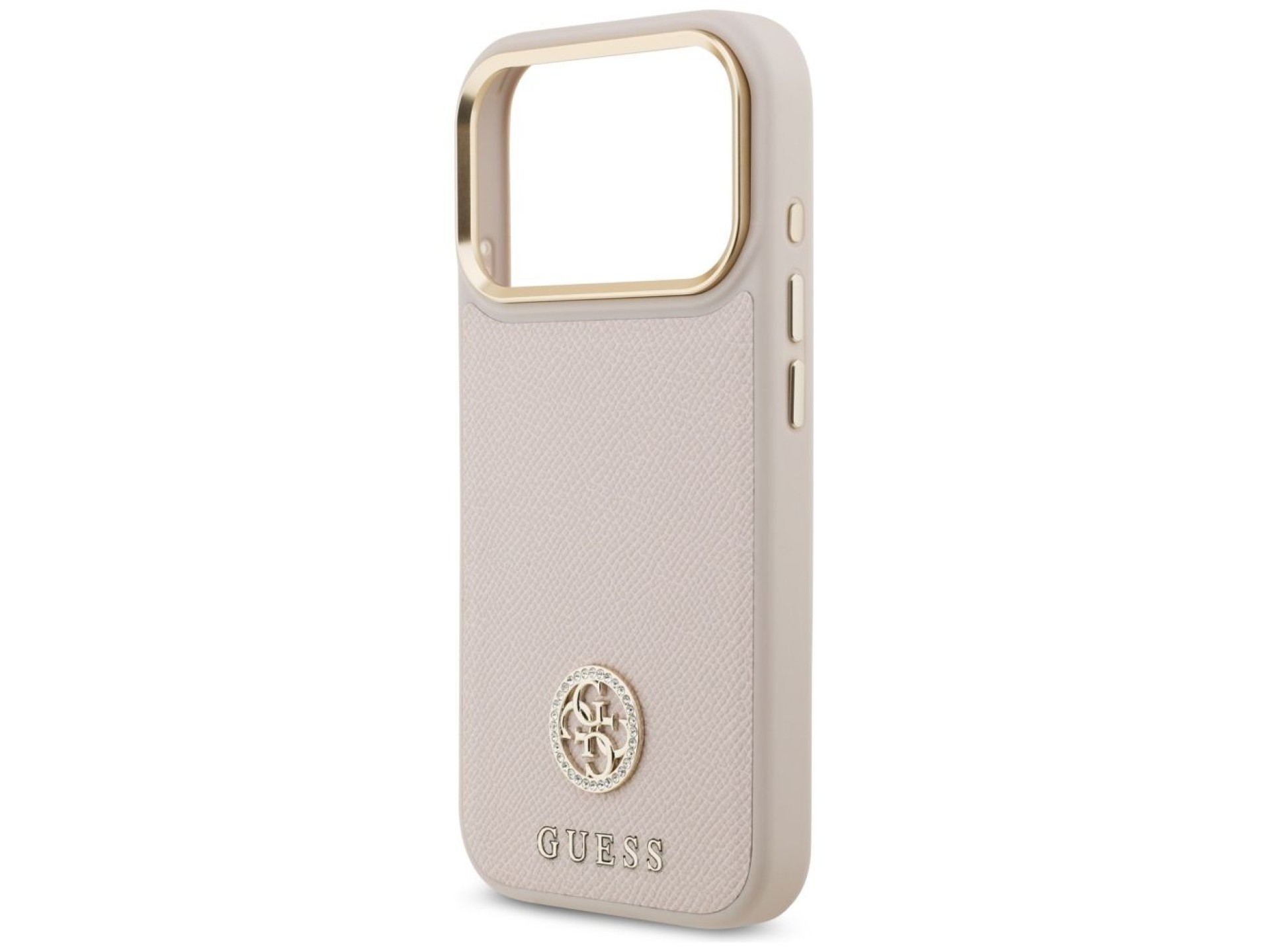Funda Guess Grained Strass Logo MagSafe para iPhone 17 Pro - rosa