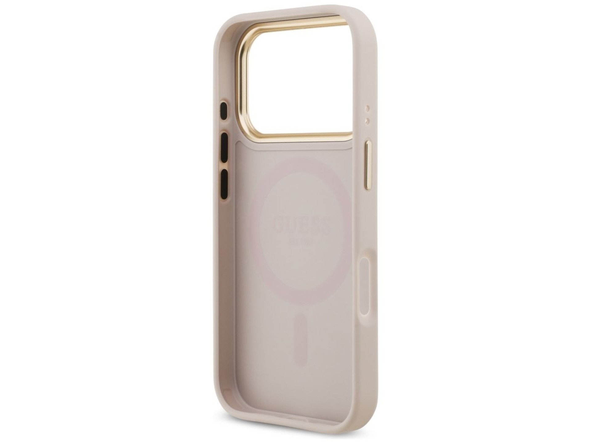 Funda Guess Grained Strass Logo MagSafe para iPhone 17 Pro - rosa