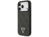 Funda Guess Leather 4G Triangle Strass MagSafe para iPhone 17 Pro - Negra Funda Guess Leather 4G Triangle Strass MagSafe para iPhone 17 Pro - Negra