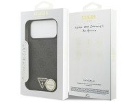 Guess Leather 4G Triangle Strass MagSafe Case for iPhone 17 Pro Max - Black