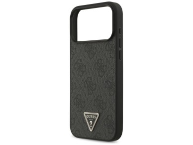 Guess Leather 4G Triangle Strass MagSafe Case for iPhone 17 Pro Max - Black