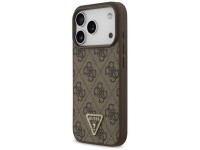 Funda Guess de cuero 4G Triangle Strass MagSafe para iPhone 17 Pro - Marrón Funda Guess de cuero 4G Triangle Strass MagSafe para iPhone 17 Pro - Marrón