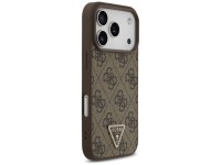 Funda Guess de cuero 4G Triangle Strass MagSafe para iPhone 17 Pro - Marrón Funda Guess de cuero 4G Triangle Strass MagSafe para iPhone 17 Pro - Marrón