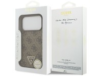 Funda Guess de cuero 4G Triangle Strass MagSafe para iPhone 17 Pro - Marrón Funda Guess de cuero 4G Triangle Strass MagSafe para iPhone 17 Pro - Marrón