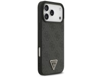 Guess Leather 4G Triangle Strass MagSafe Case for iPhone 17 Pro Max - Black