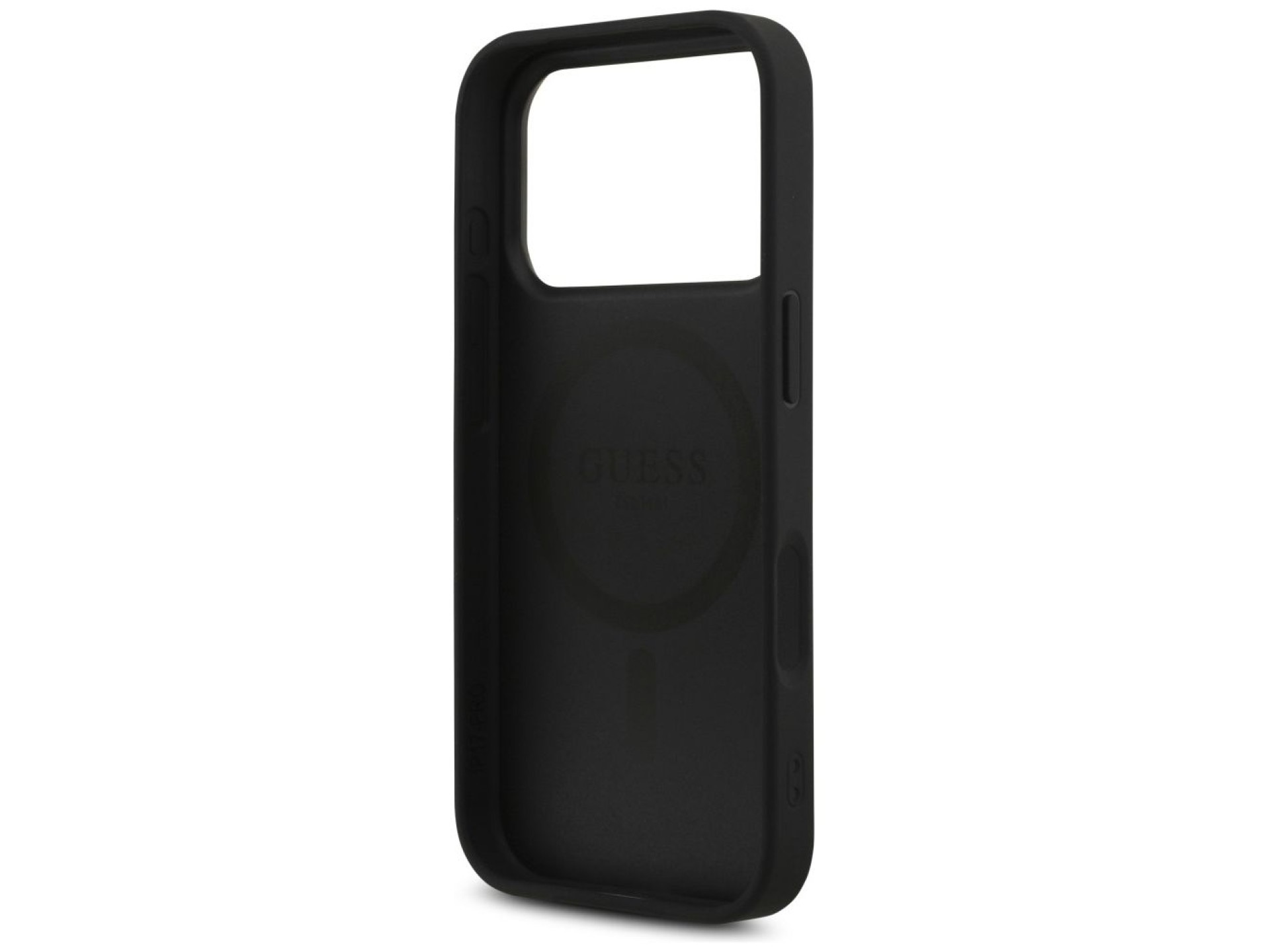 Funda Guess Leather 4G Triangle Strass MagSafe para iPhone 17 Pro - Negra