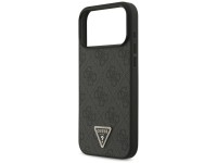 Guess Leather 4G Triangle Strass MagSafe Case for iPhone 17 Pro Max - Black