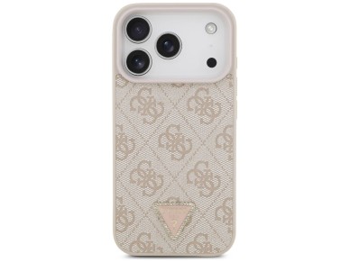 Guess Leather 4G Triangle Strass MagSafe Case for iPhone 17 Pro - Pink Guess Leather 4G Triangle Strass MagSafe Case for iPhone 17 Pro - Pink