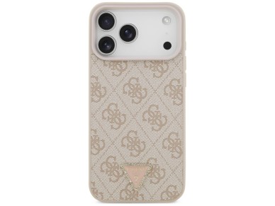 Guess Leather 4G Triangle Strass MagSafe Case for iPhone 17 Pro Max - Pink Guess Leather 4G Triangle Strass MagSafe Case for iPhone 17 Pro Max - Pink
