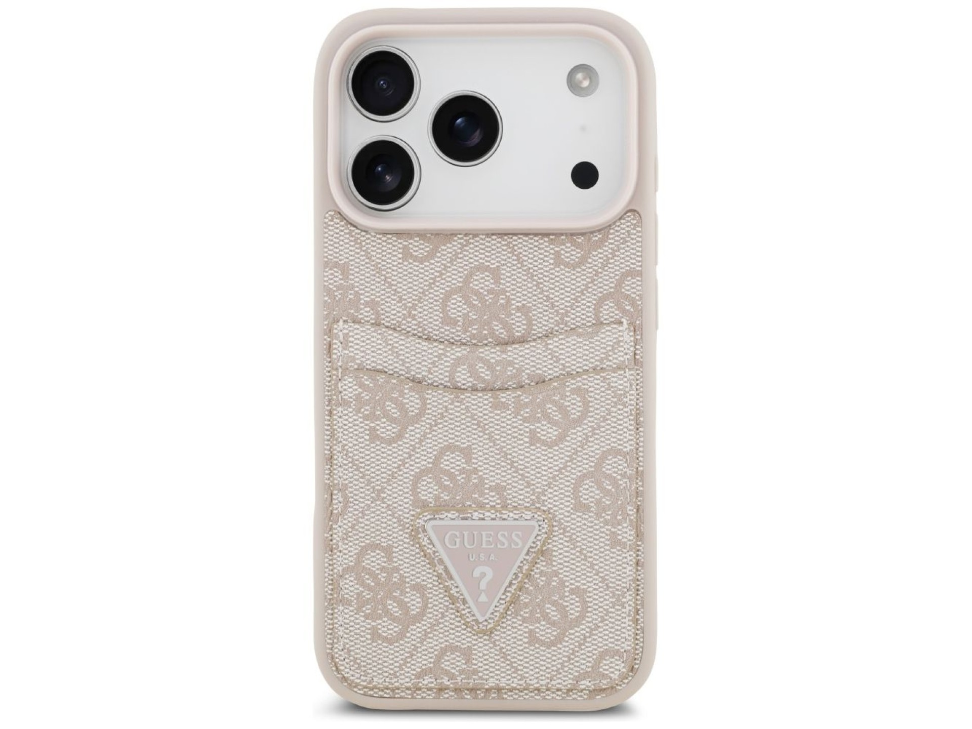 Funda triangular Guess 4G Nauble Card para iPhone 17 Pro - Rosa