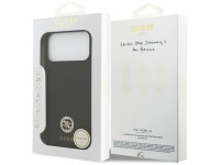 Capa Guess de silicone com logo Strass 4G MagSafe para iPhone 17 Pro Max - Preta Capa Guess de silicone com logo Strass 4G MagSafe para iPhone 17 Pro Max - Preta