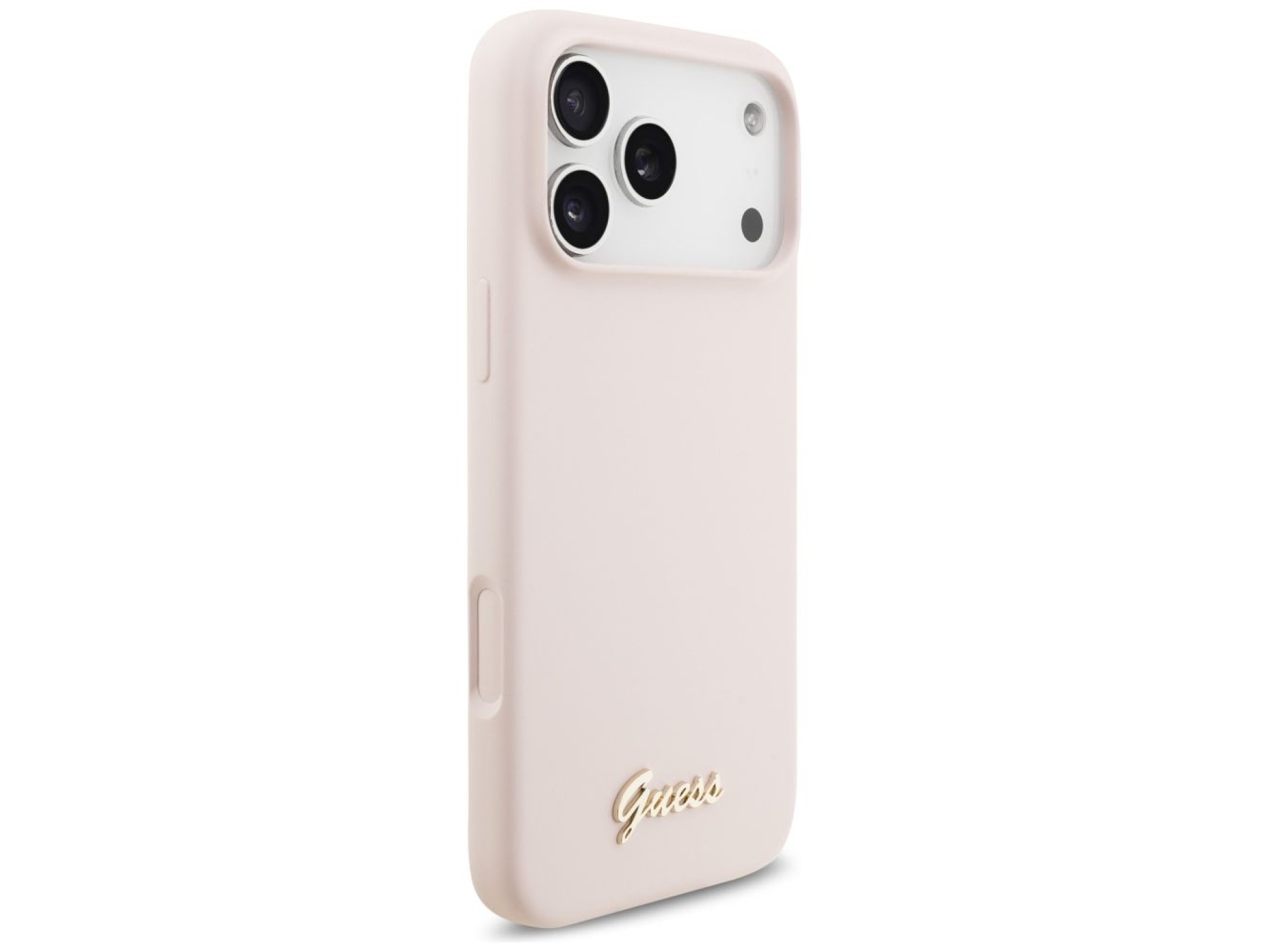 Capa MagSafe Guess de silicone com logo metálico para iPhone 17 Pro Max - Rosa