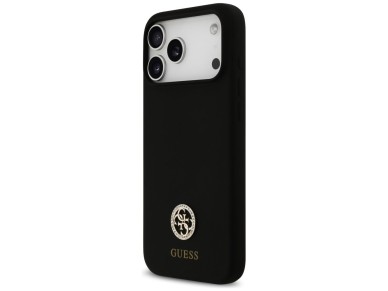 Capa Guess de silicone com logo Strass 4G MagSafe para iPhone 17 Pro Max - Preta Capa Guess de silicone com logo Strass 4G MagSafe para iPhone 17 Pro Max - Preta