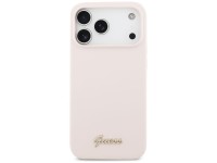 Capa MagSafe Guess de silicone com logo metálico para iPhone 17 Pro Max - Rosa Capa MagSafe Guess de silicone com logo metálico para iPhone 17 Pro Max - Rosa