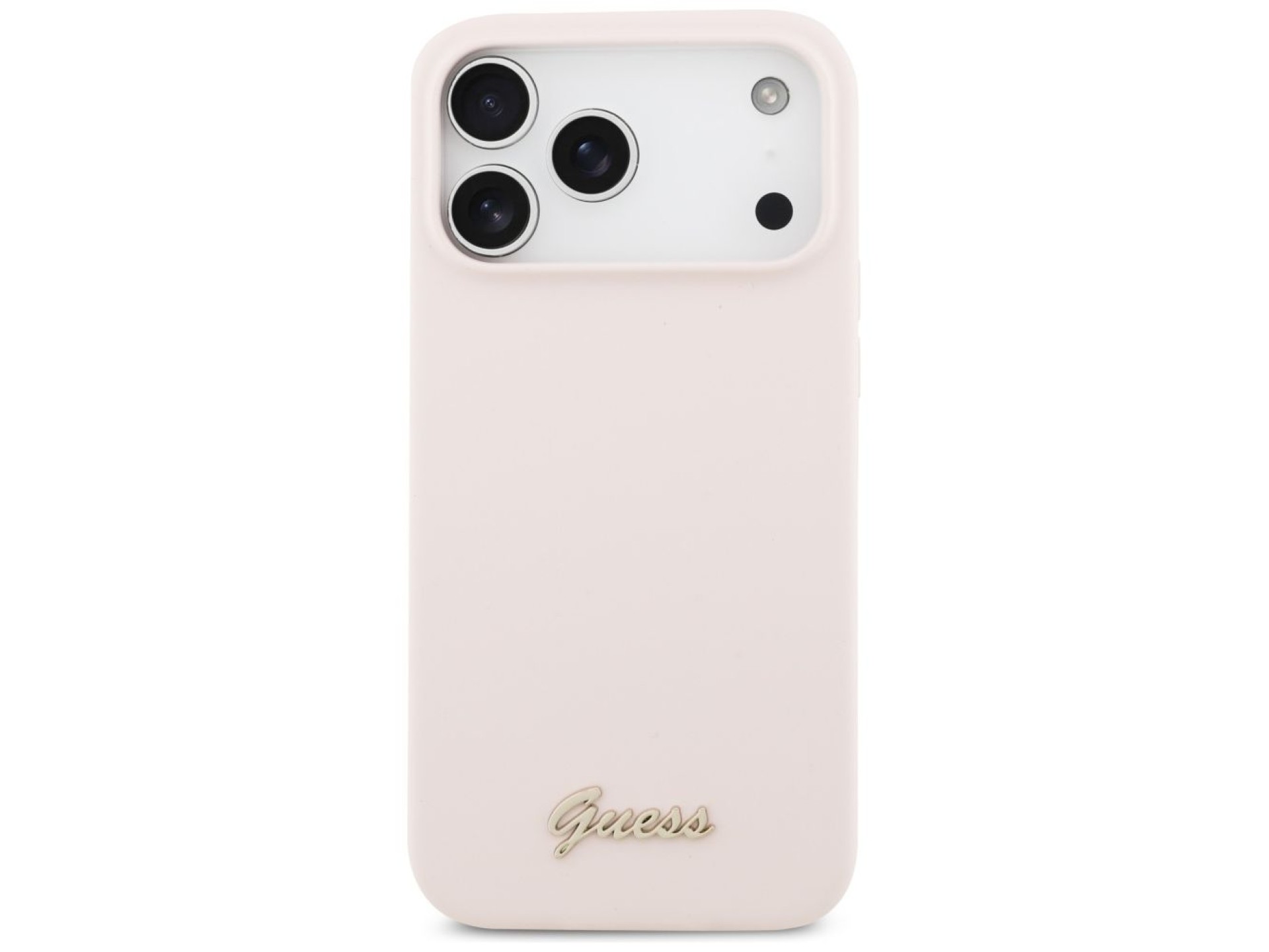 Capa MagSafe Guess de silicone com logo metálico para iPhone 17 Pro Max - Rosa