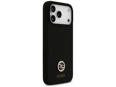 Capa Guess de silicone com logo Strass 4G MagSafe para iPhone 17 Pro Max - Preta Capa Guess de silicone com logo Strass 4G MagSafe para iPhone 17 Pro Max - Preta