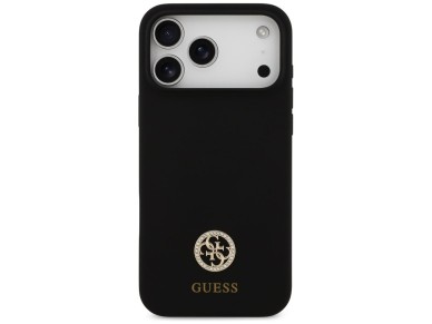 Capa Guess de silicone com logo Strass 4G MagSafe para iPhone 17 Pro Max - Preta Capa Guess de silicone com logo Strass 4G MagSafe para iPhone 17 Pro Max - Preta