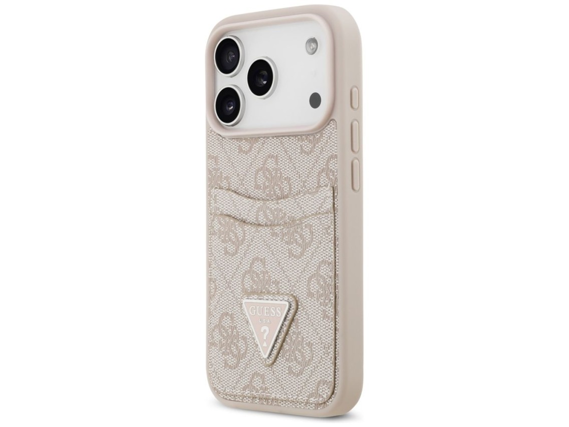 Funda triangular Guess 4G Nauble Card para iPhone 17 Pro - Rosa