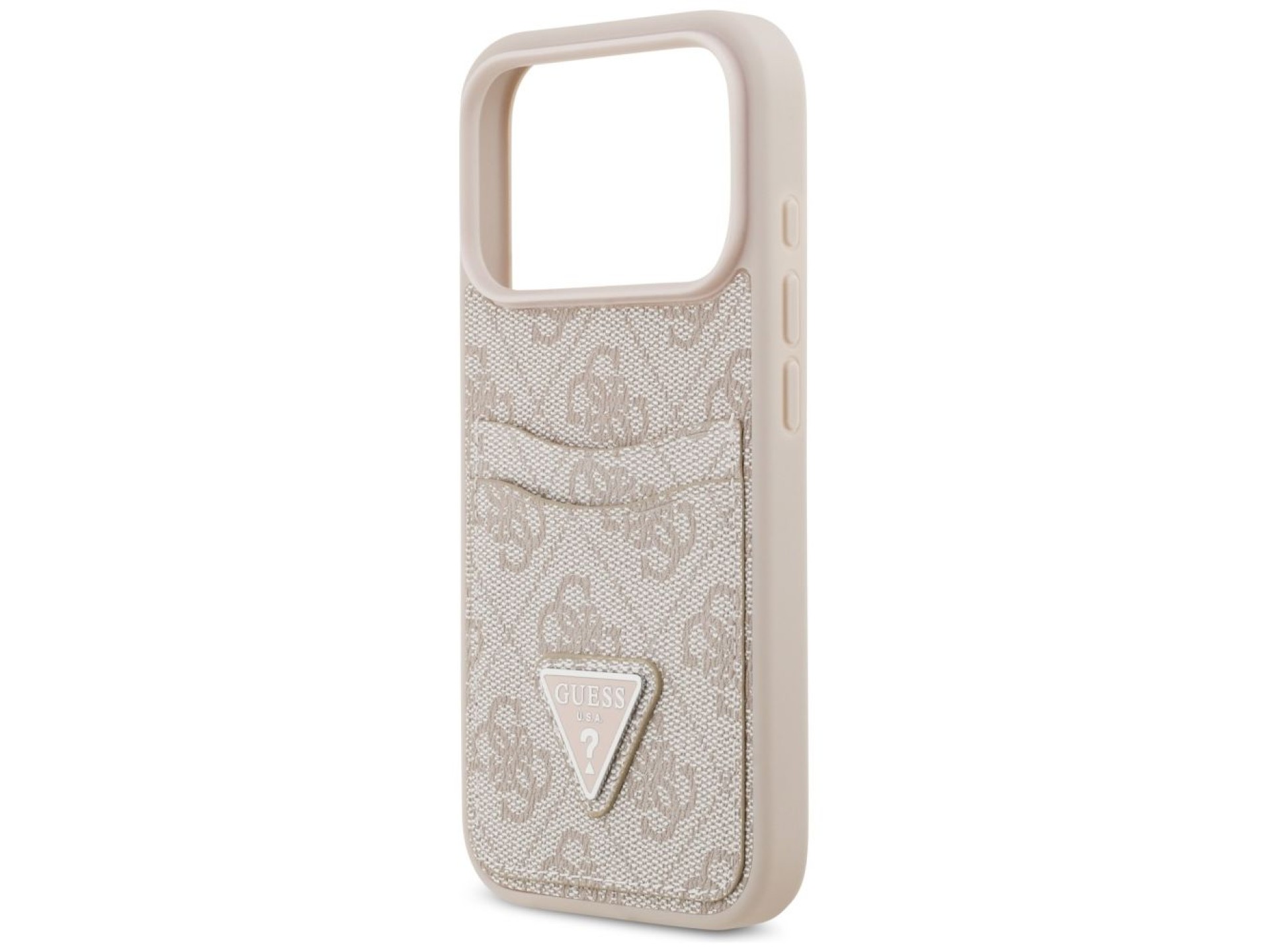 Funda triangular Guess 4G Nauble Card para iPhone 17 Pro - Rosa