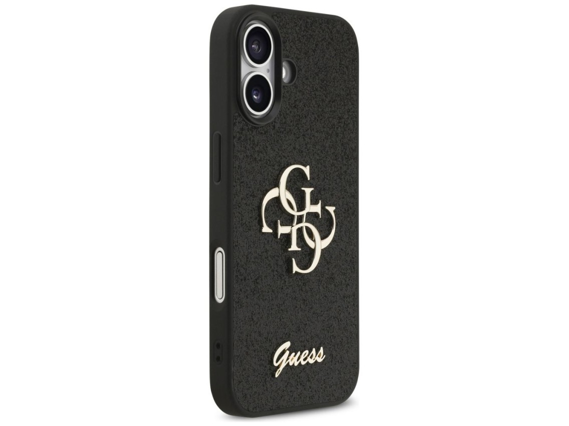 Capa Guess Fixed Glitter Big 4G para iPhone 17 - preta