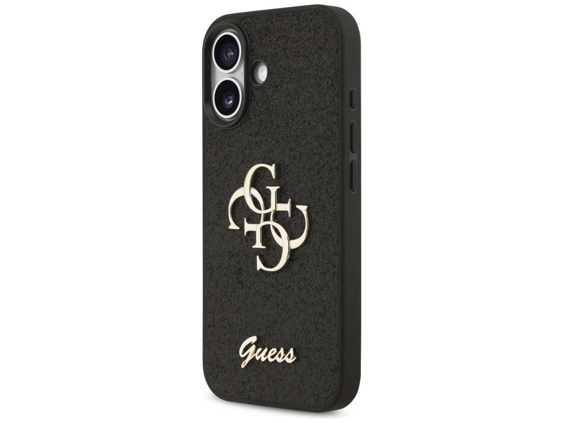 Capa Guess Fixed Glitter Big 4G para iPhone 17 - preta