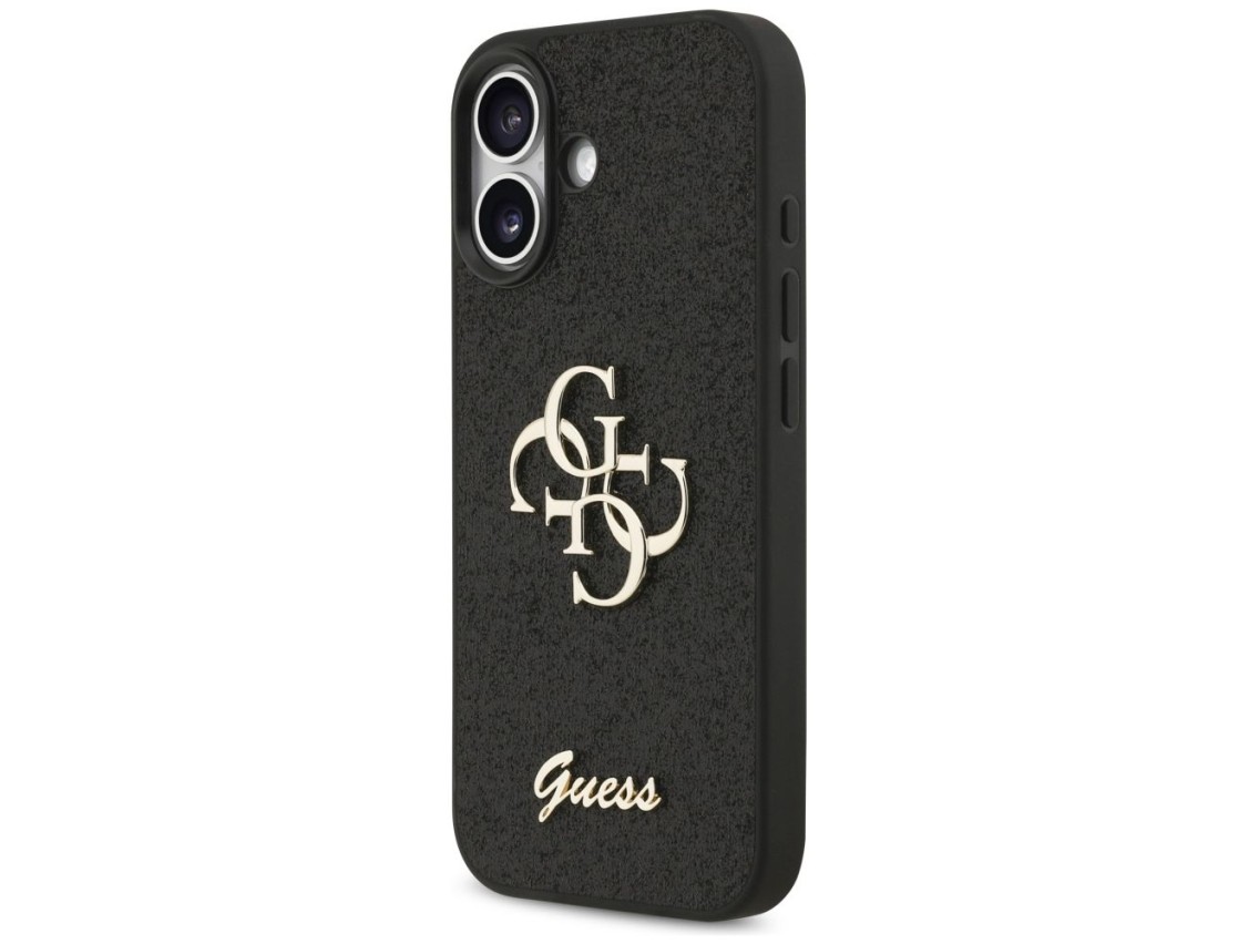 Capa Guess Fixed Glitter Big 4G para iPhone 17 - preta