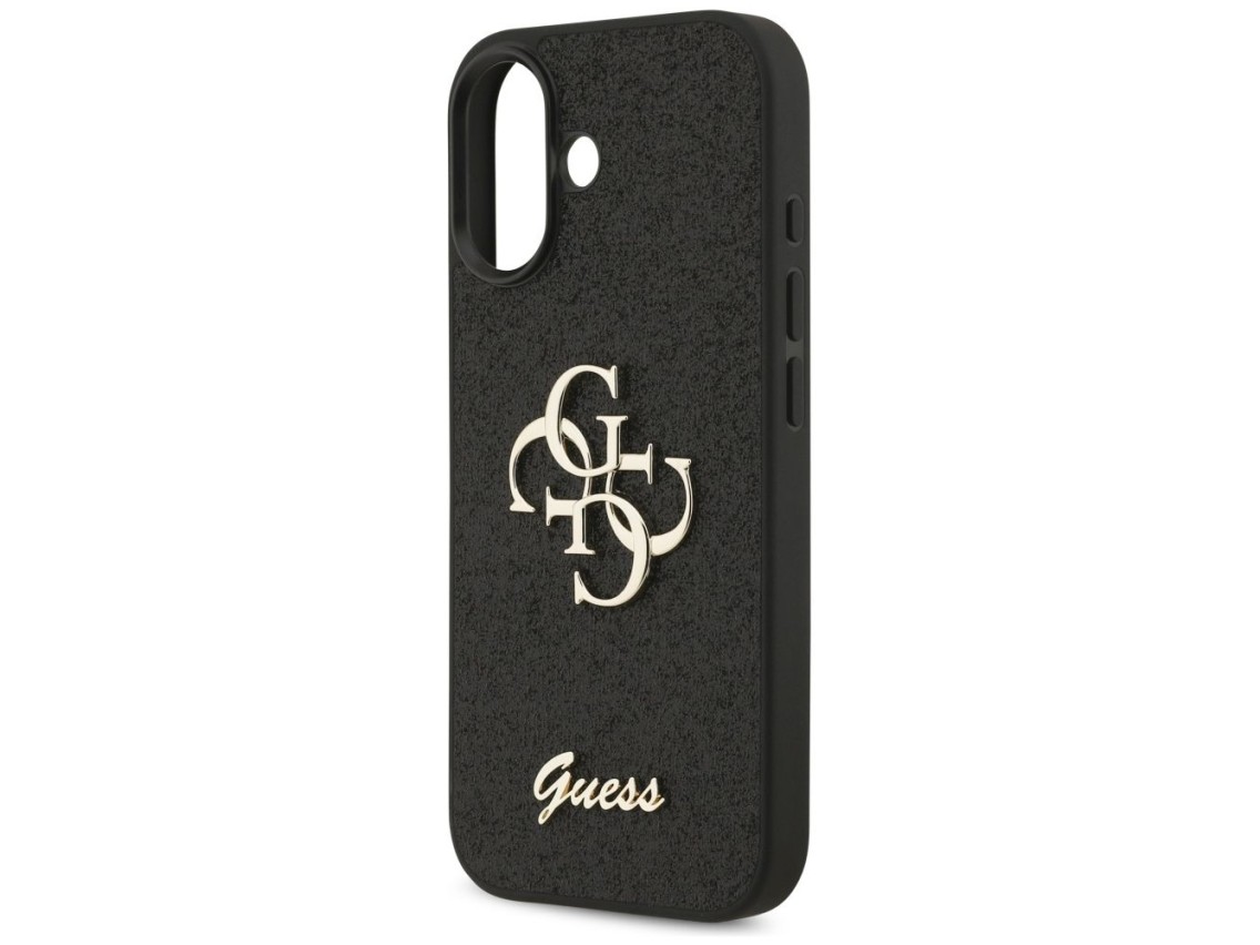 Capa Guess Fixed Glitter Big 4G para iPhone 17 - preta