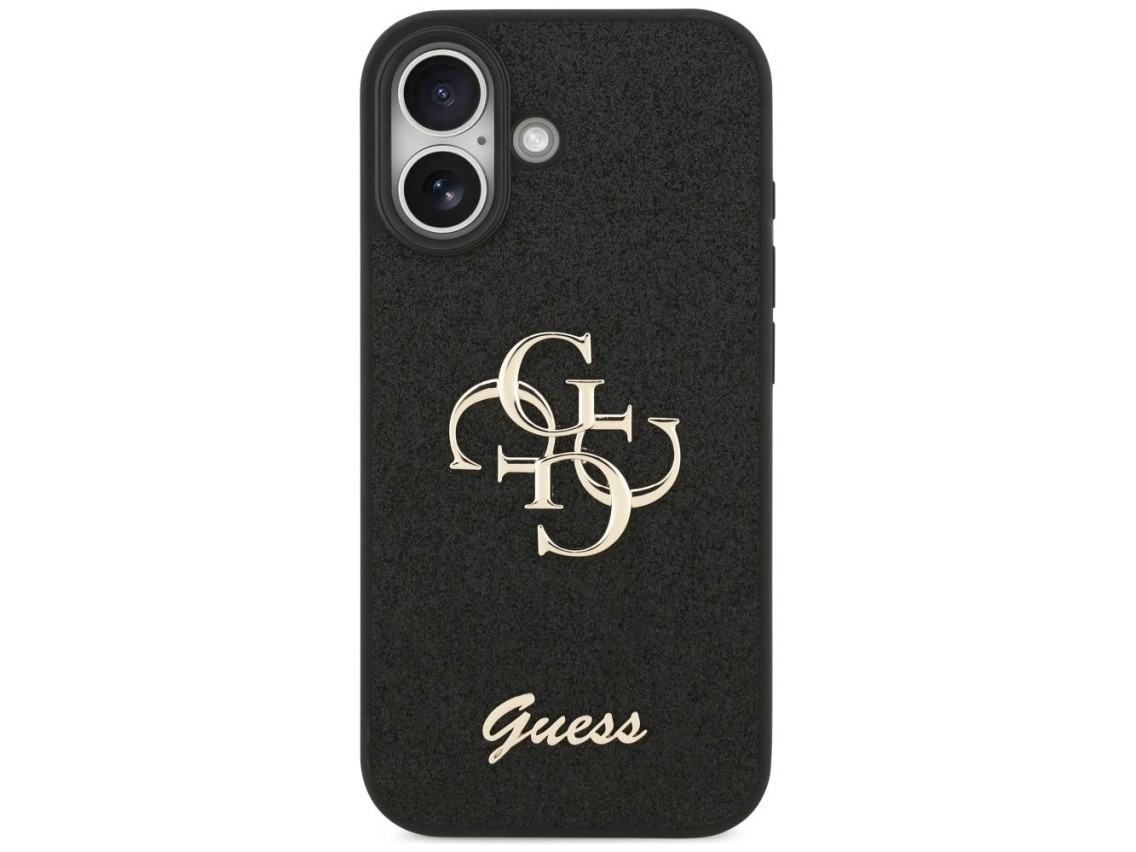 Capa Guess Fixed Glitter Big 4G para iPhone 17 - preta