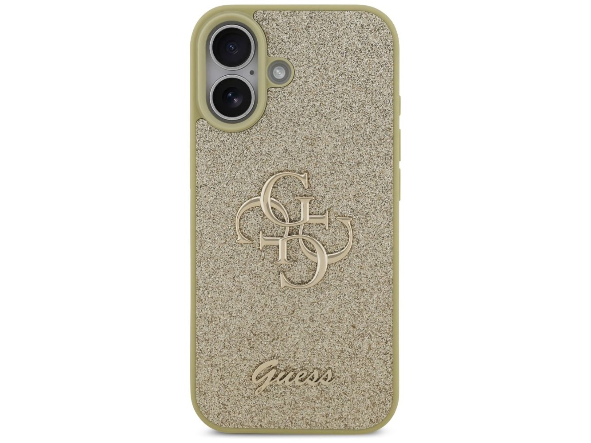Funda Guess Fixed Glitter Big 4G para iPhone 17 - dorada