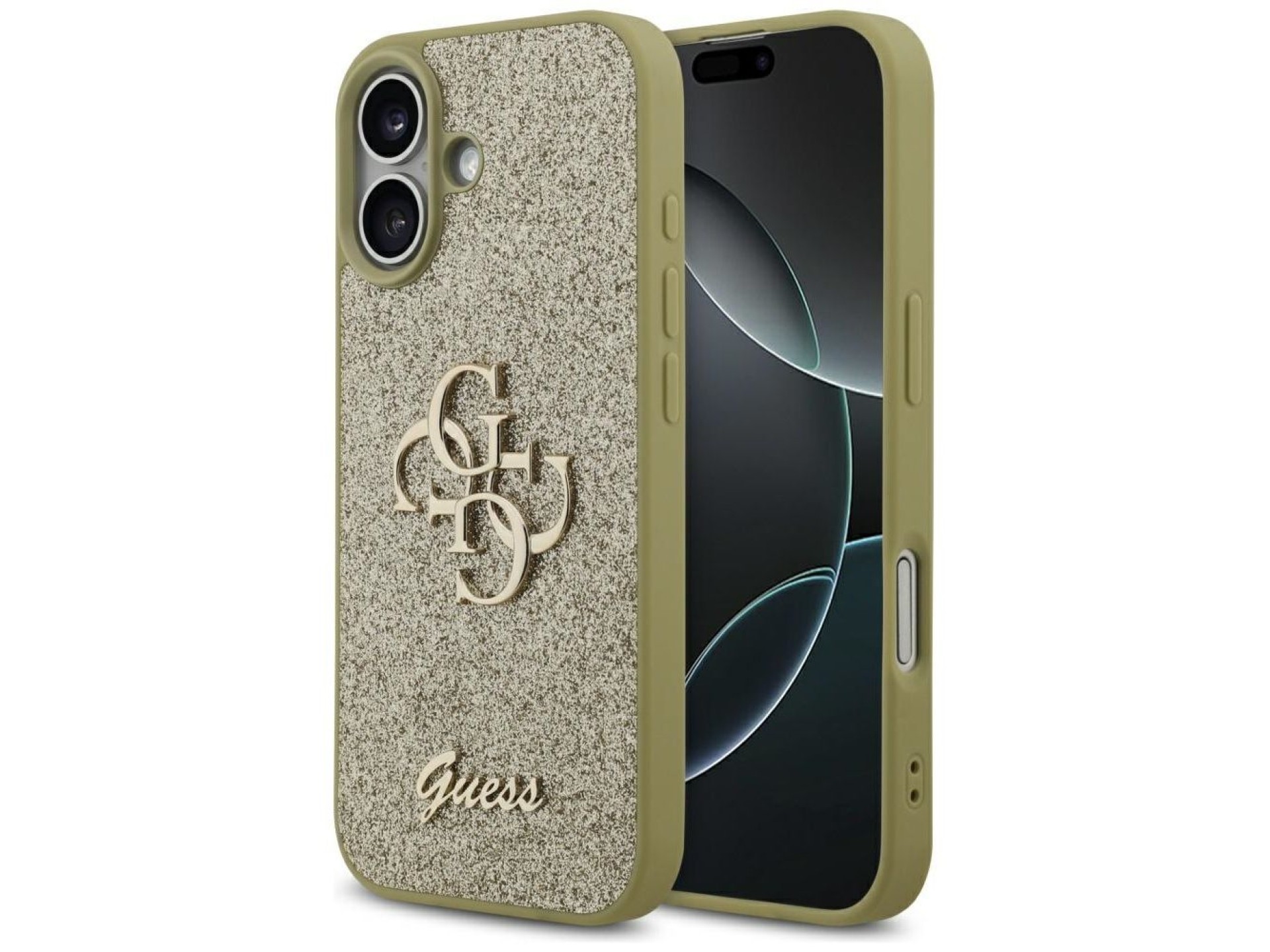 Funda Guess Fixed Glitter Big 4G para iPhone 17 - dorada