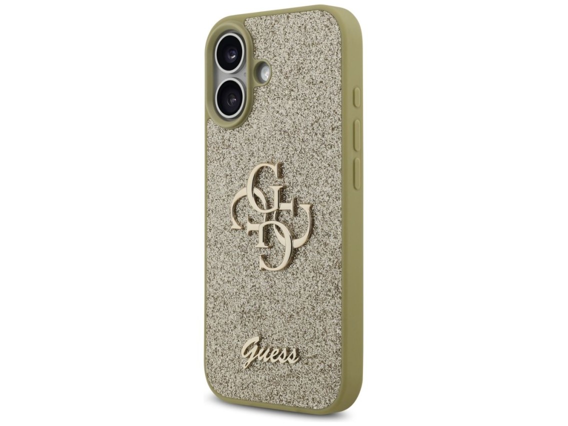 Funda Guess Fixed Glitter Big 4G para iPhone 17 - dorada