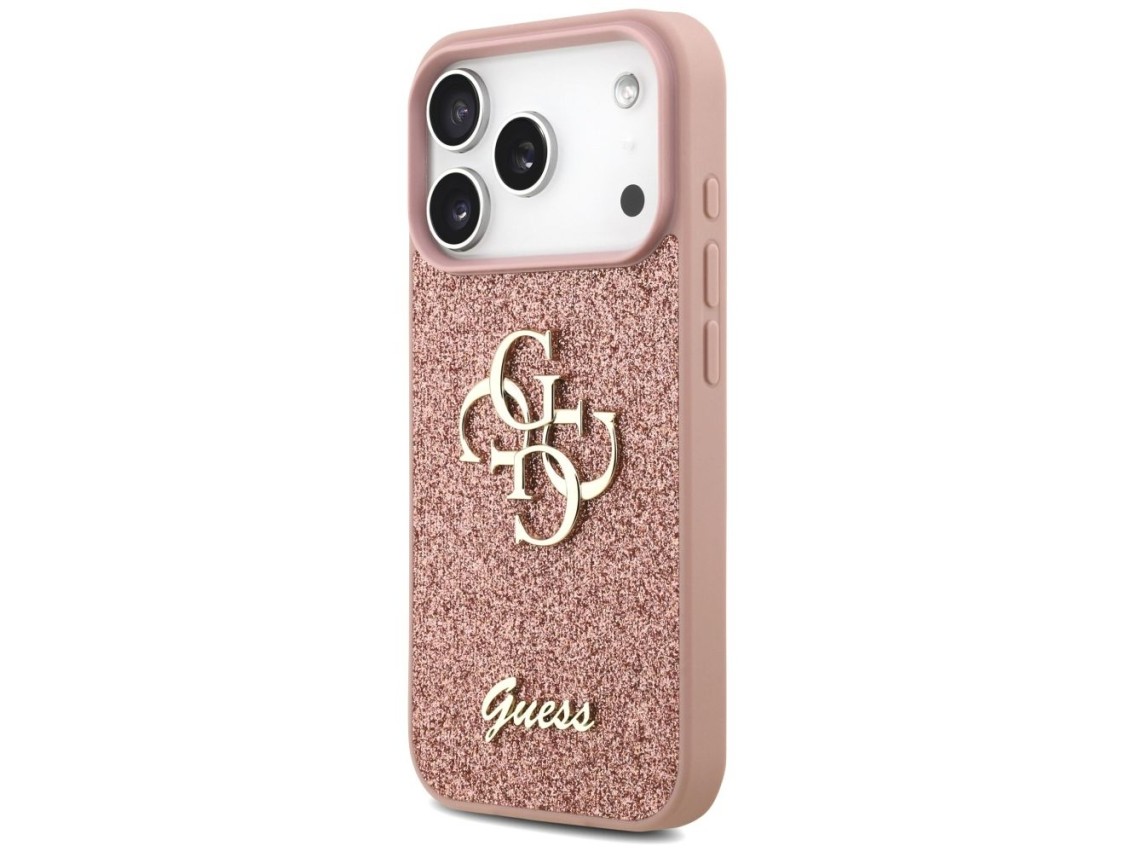 Capa Guess Fixed Glitter Big 4G para iPhone 17 Pro - Rosa