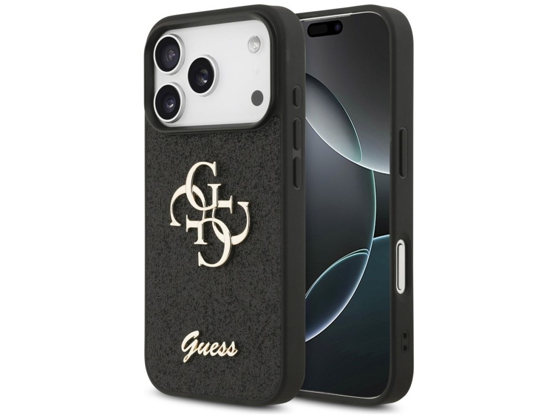 Funda Guess Fixed Glitter Big 4G para iPhone 17 Pro - negra