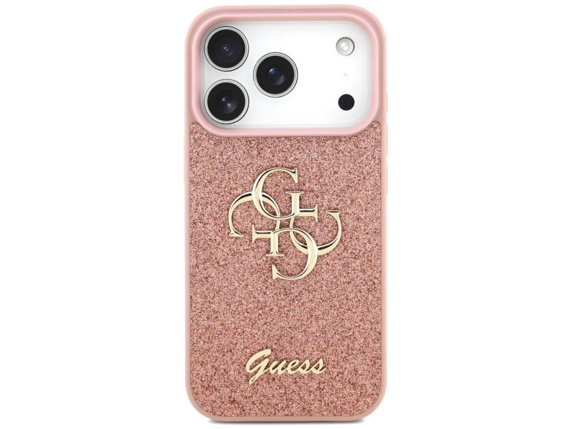 Capa Guess Fixed Glitter Big 4G para iPhone 17 Pro - Rosa