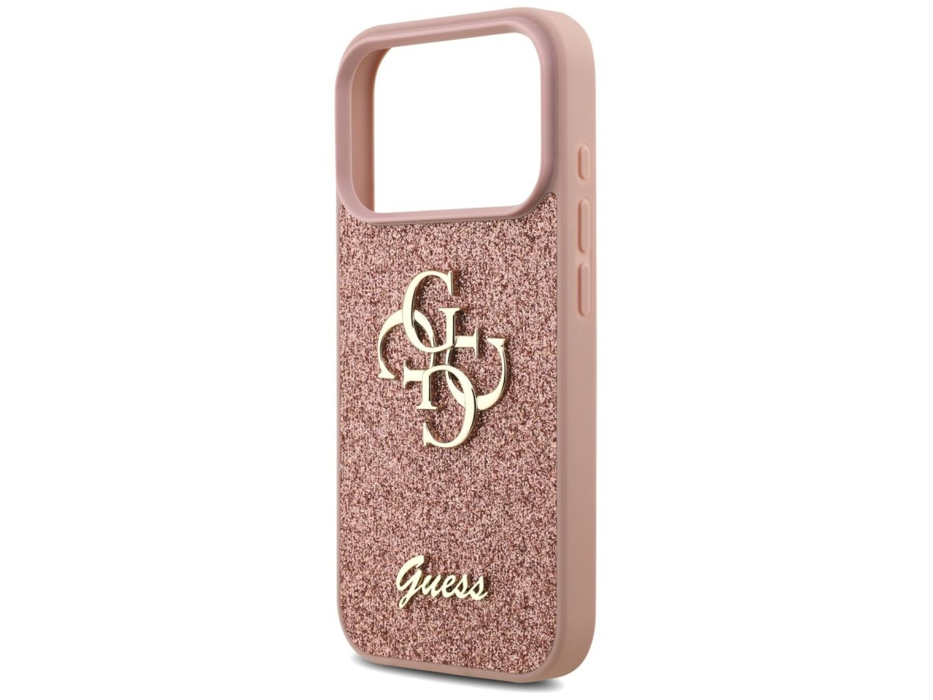 Capa Guess Fixed Glitter Big 4G para iPhone 17 Pro - Rosa