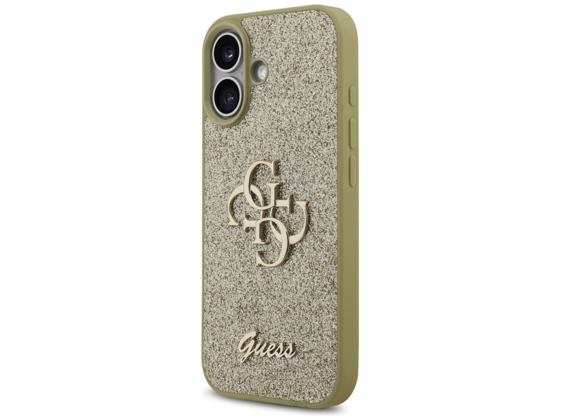 Funda Guess Fixed Glitter Big 4G para iPhone 17 - dorada