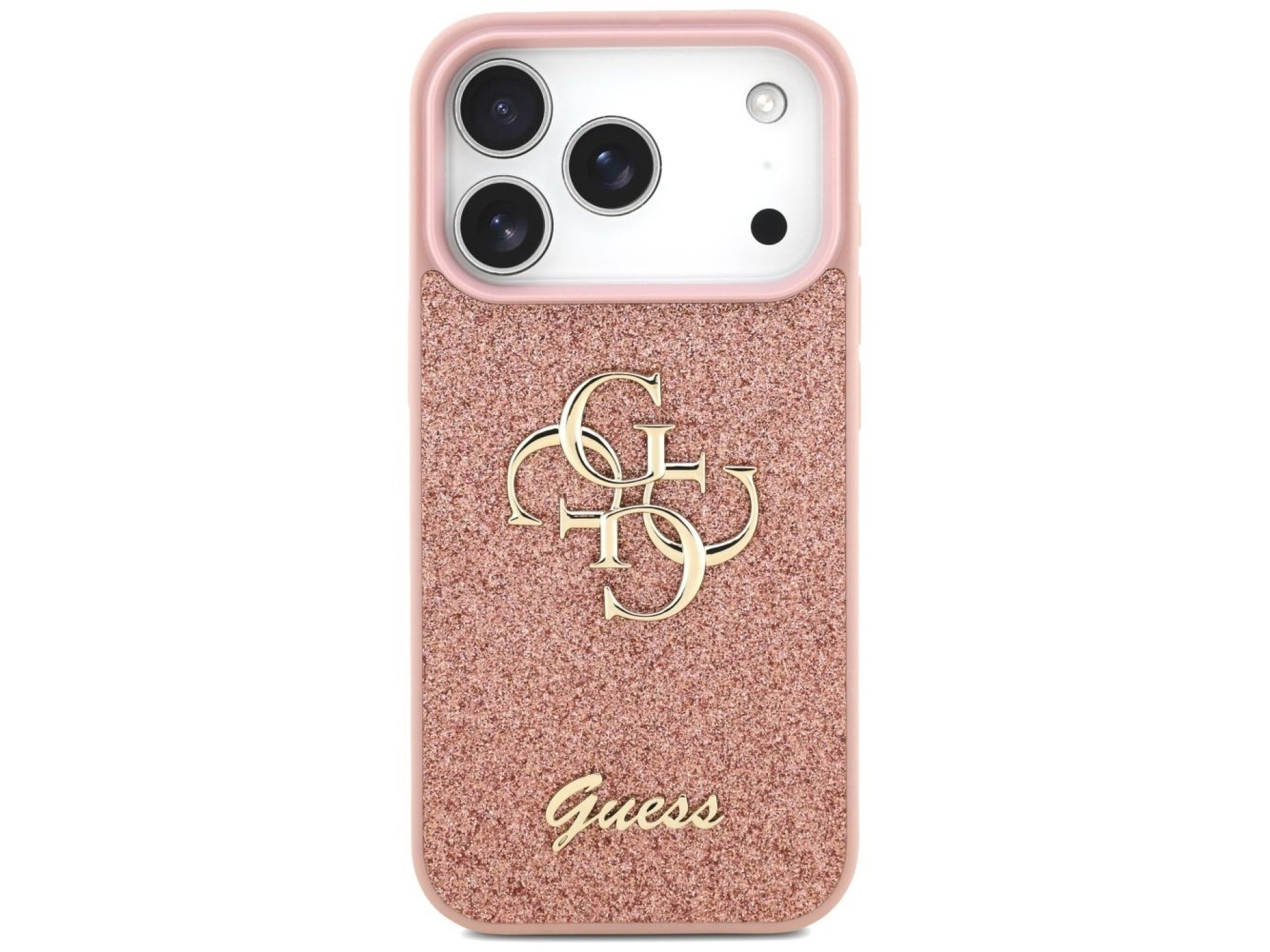 Capa Guess Fixed Glitter Big 4G para iPhone 17 Pro - Rosa