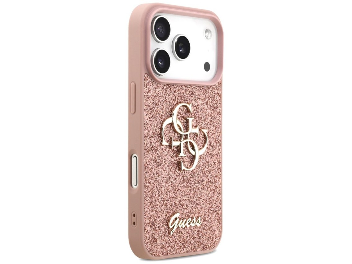 Capa Guess Fixed Glitter Big 4G para iPhone 17 Pro - Rosa