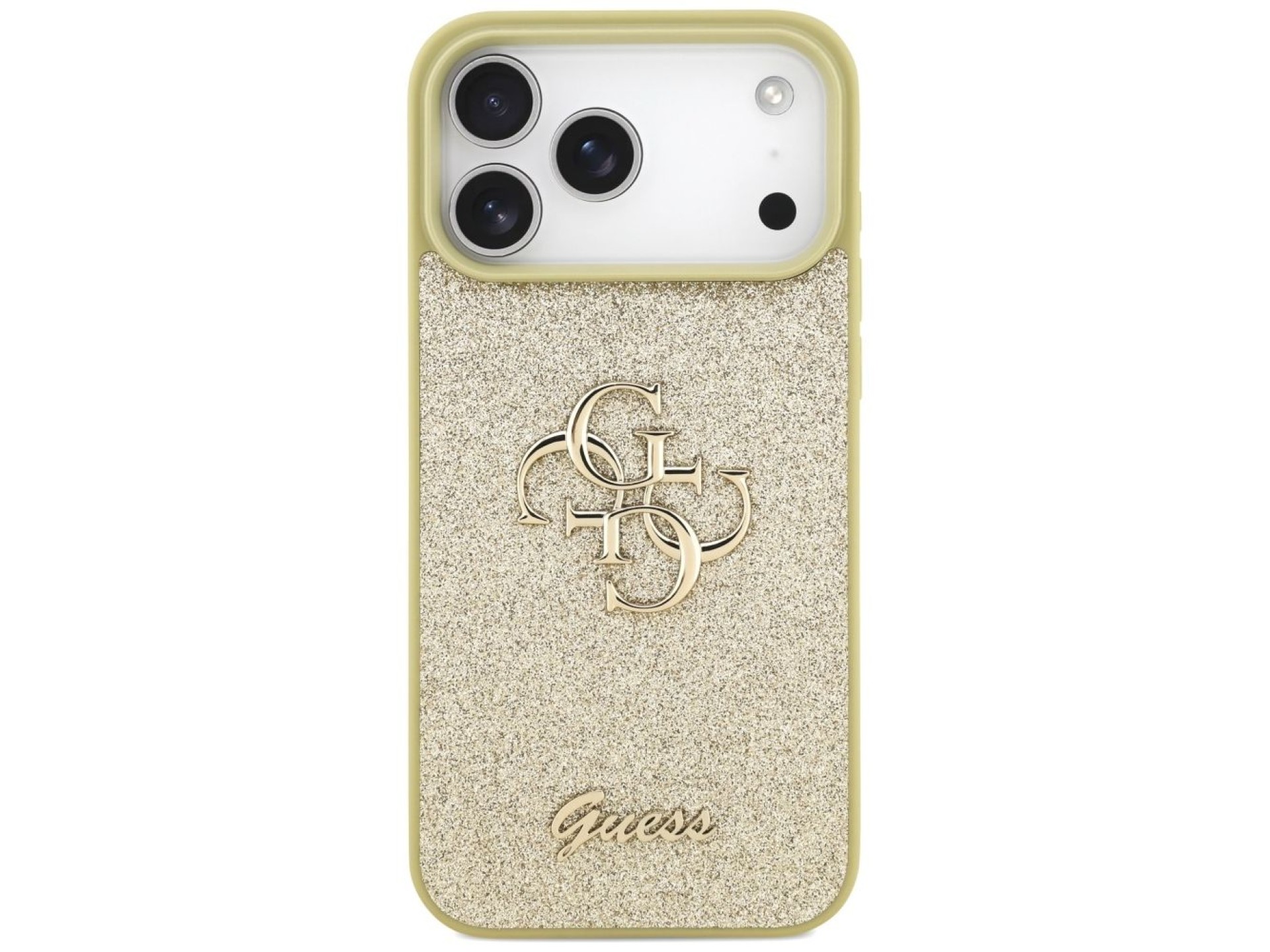 Capa Guess Fixed Glitter Big 4G para iPhone 17 Pro Max - dourada