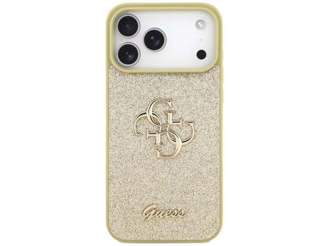 Capa Guess Fixed Glitter Big 4G para iPhone 17 Pro Max - dourada