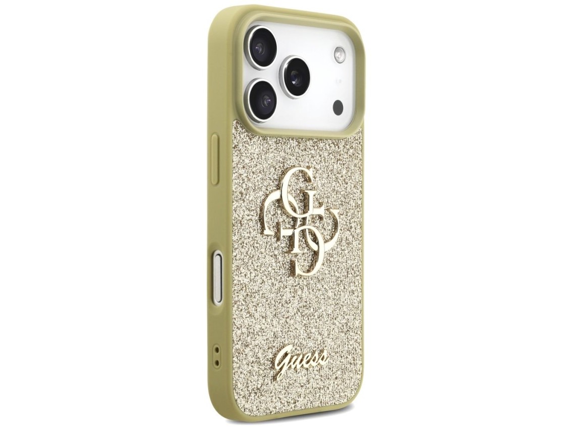 Capa Guess Fixed Glitter Big 4G para iPhone 17 Pro - dourada
