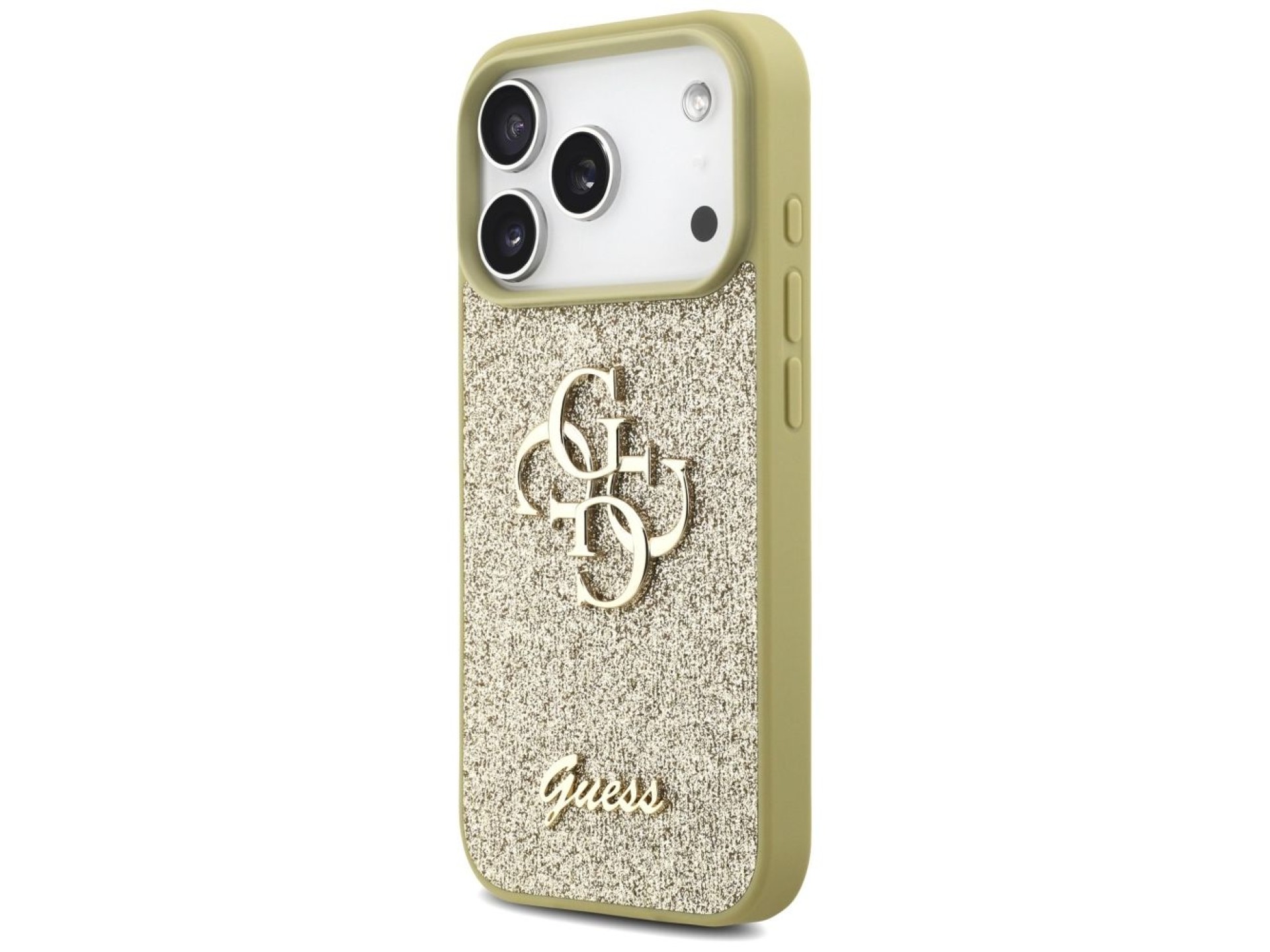 Capa Guess Fixed Glitter Big 4G para iPhone 17 Pro - dourada