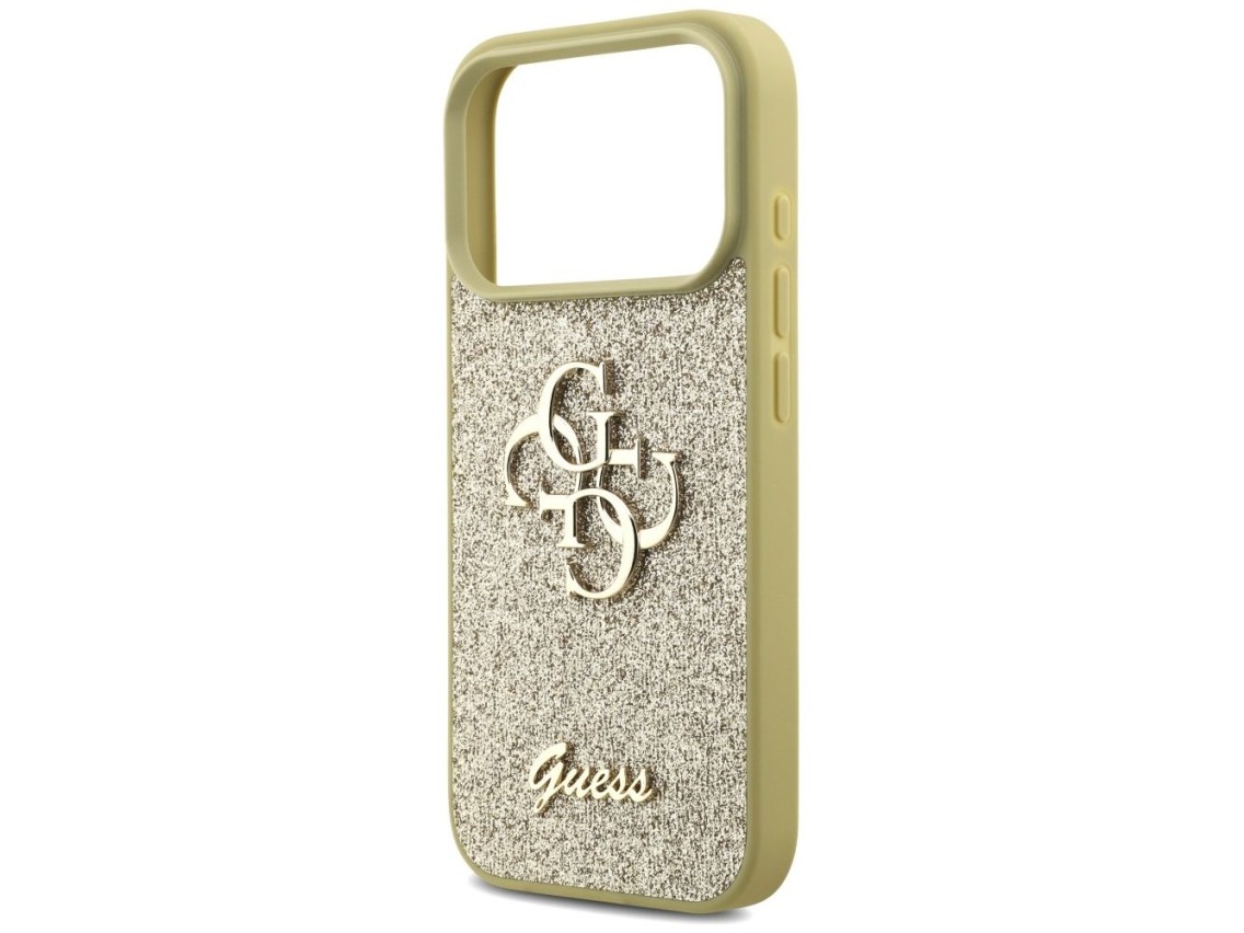 Capa Guess Fixed Glitter Big 4G para iPhone 17 Pro - dourada