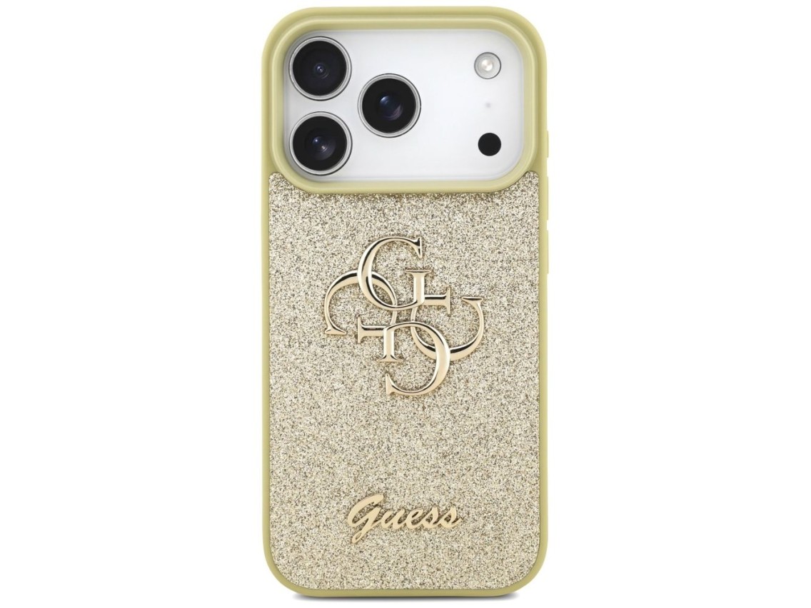 Capa Guess Fixed Glitter Big 4G para iPhone 17 Pro - dourada