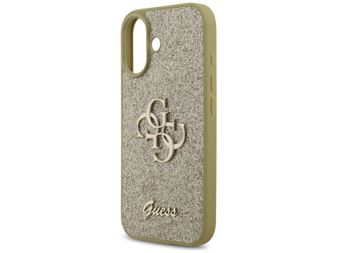 Funda Guess Fixed Glitter Big 4G para iPhone 17 - dorada