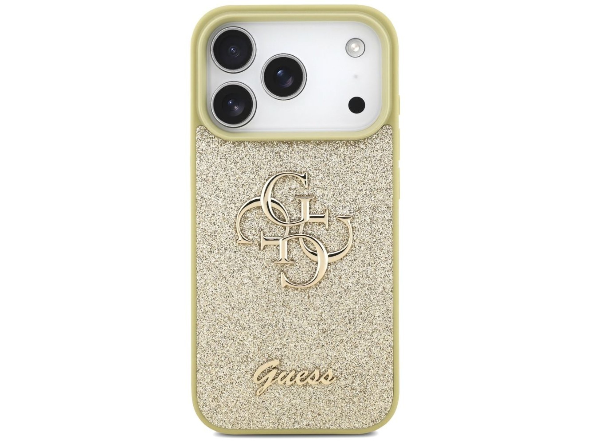 Capa Guess Fixed Glitter Big 4G para iPhone 17 Pro - dourada